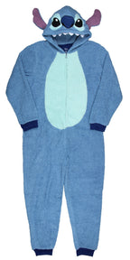 Disney Lilo And Stitch Adult Unisex Stitch Costume Sherpa Fleece One Piece Pajama Union Suit
