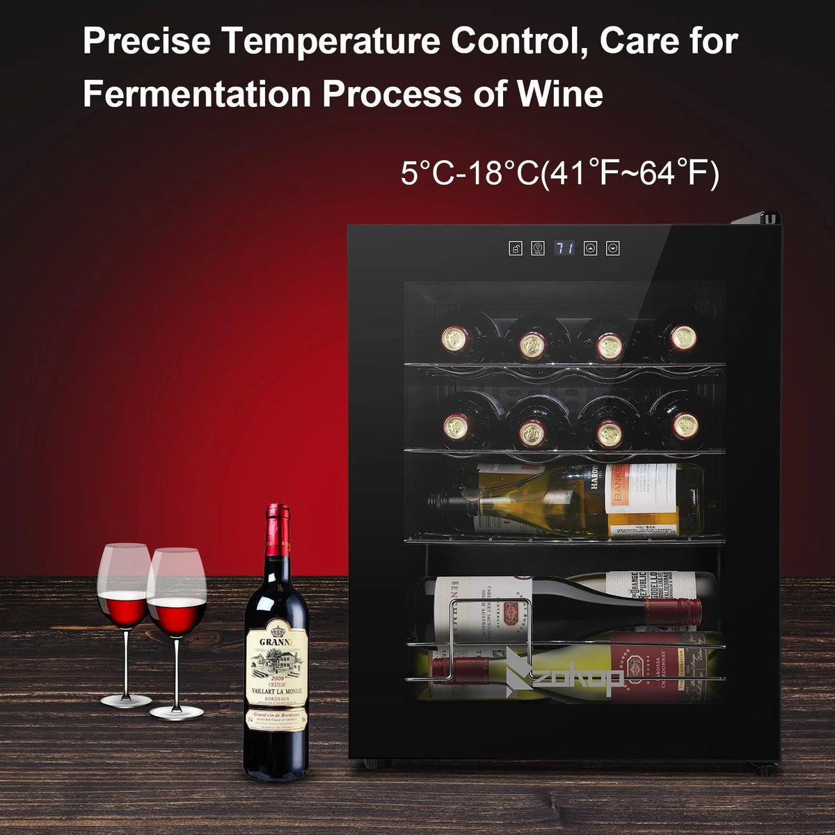 Ktaxon 18 Bottle Compressor Wine Cooler, 1.8 Cu.Ft, 52L - Freestanding