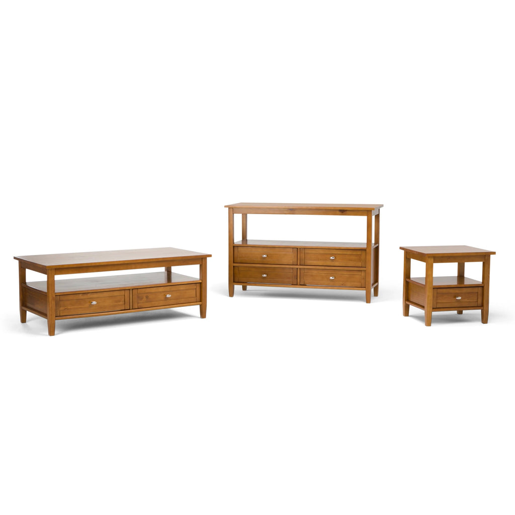 Solid Wood Rectangle End Table With Drawer And Shelf, 18.1in D x 20in W x 19.5in H - Norfolk