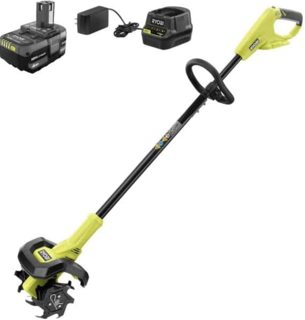 Ryobi 18V ONE+ Cordless Cultivator With 4Ah Battery - P2750VNM