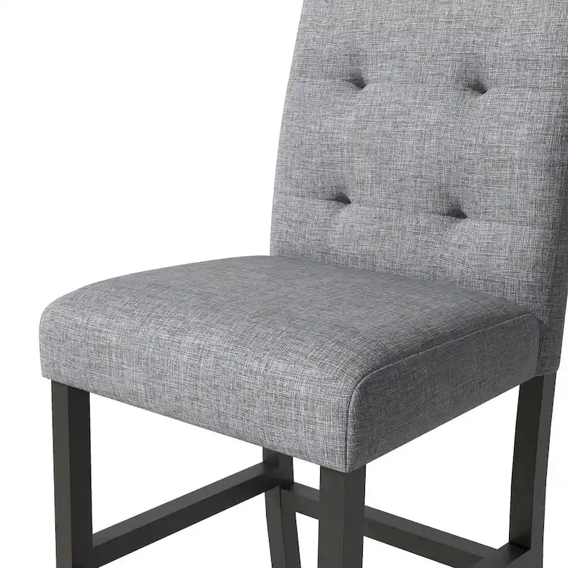 5 Piece Counter Height Wood Dining Set With Rectangle Table And 4 Upholstered High-Back Chairs - 35.4x35.4x36in