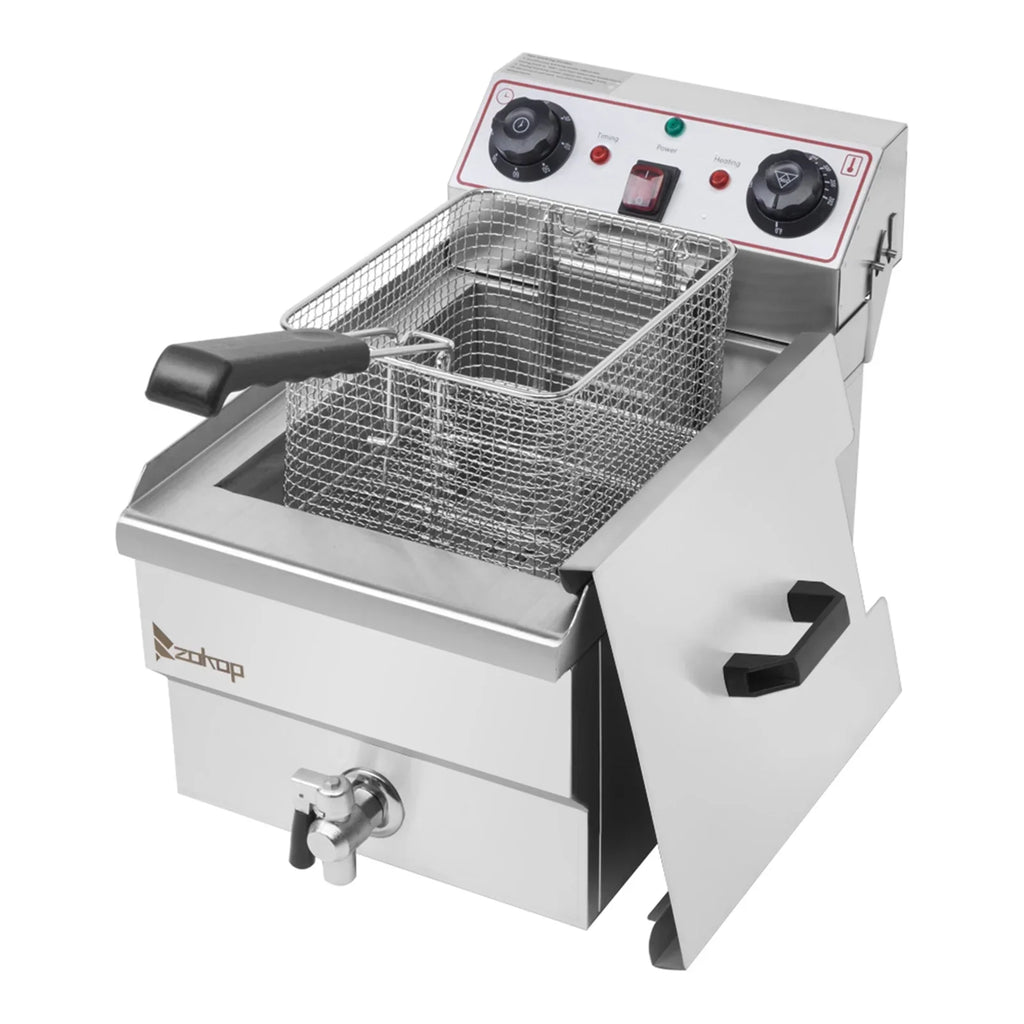 BAYUELSWU Electric Deep Fryer With Basket, 12.5Qt Stainless Steel Single Tank, 8L Basket