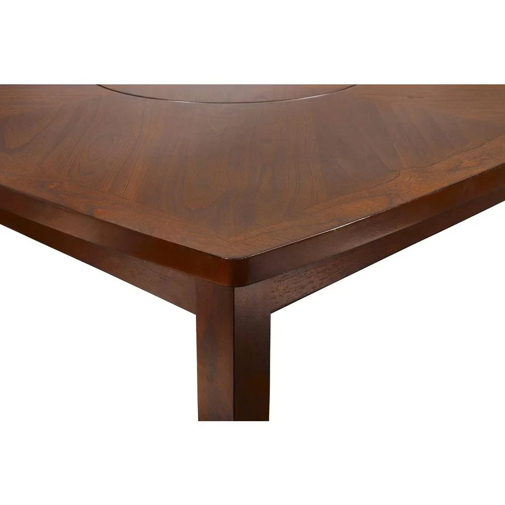 New Classic Furniture Wood Counter Table With Lazy Susan, Espresso - Dixon