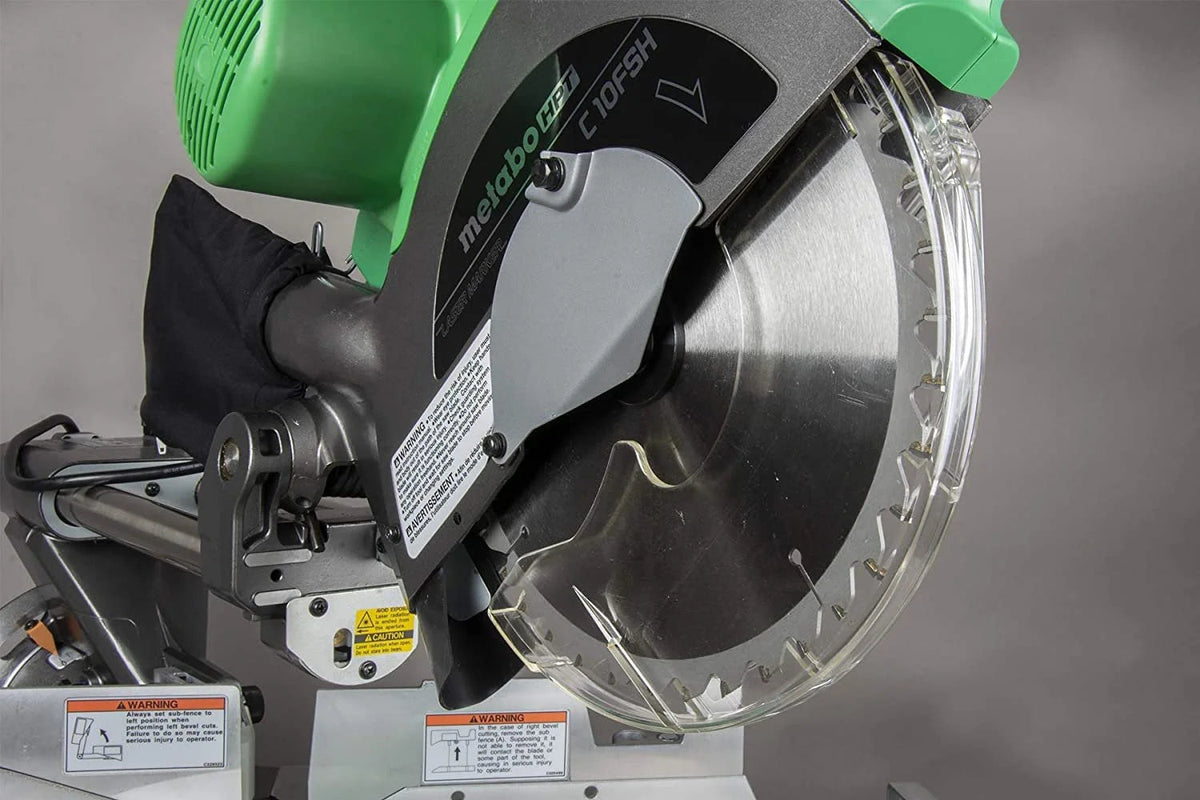 Metabo HPT 10-Inch Sliding Dual Compound Miter Saw, 12 Amp, Double Bevel - C10FSHS