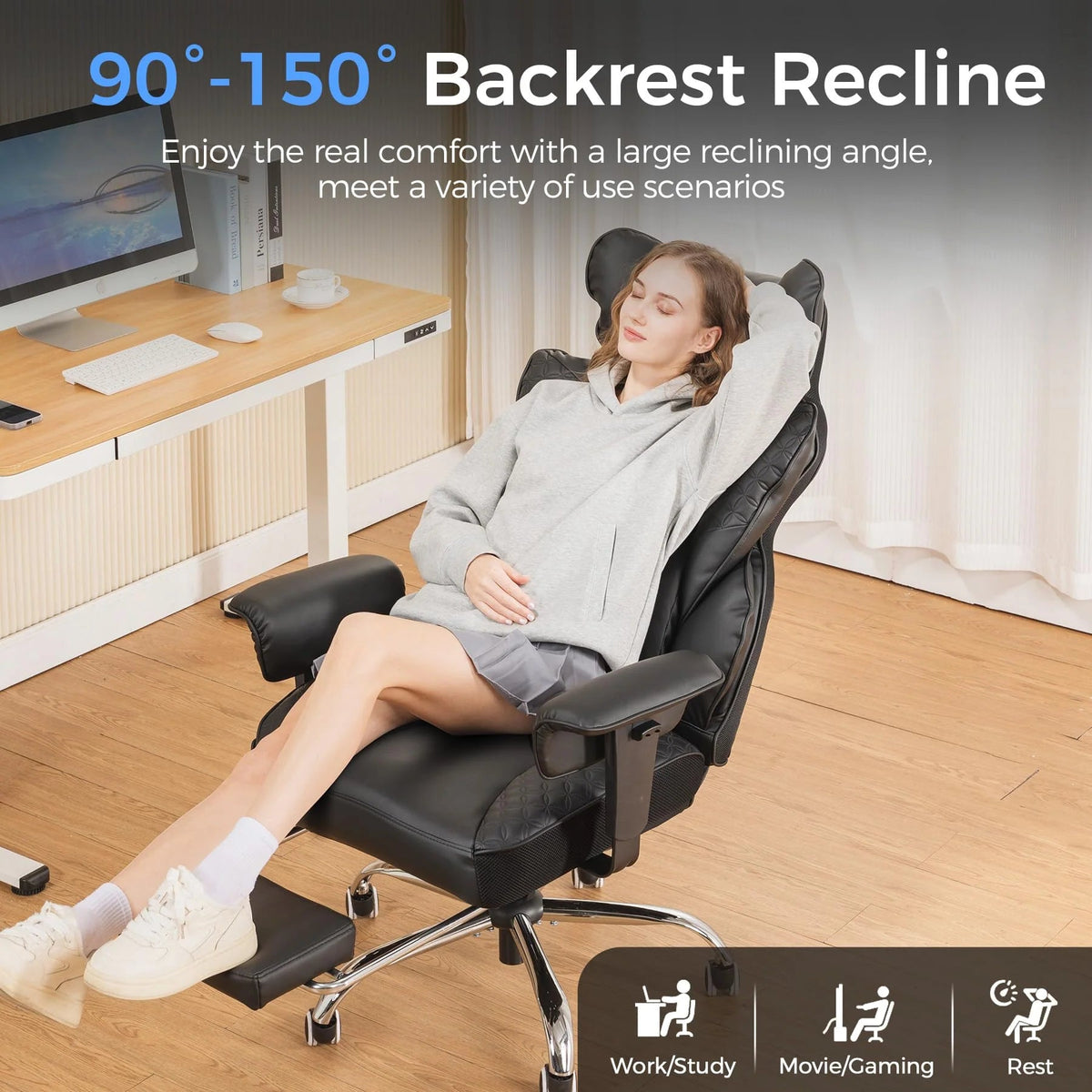 Big And Tall Gaming Chair, High-Back Computer Desk Chair, 400 Lbs
