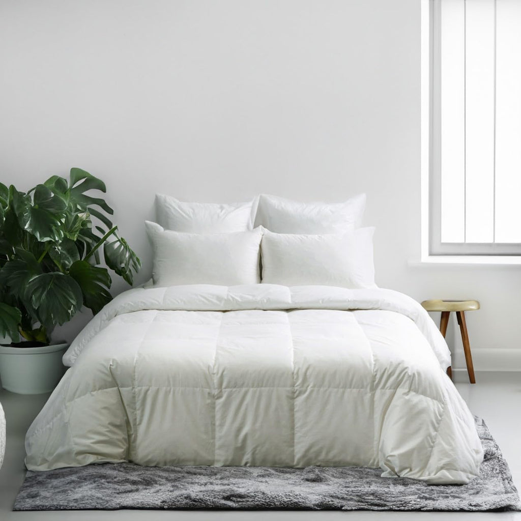 Highland Feather European White Duck Down Comforter, Full, Winter, 725 Fill Power - Tencel Organic Cotton Shell