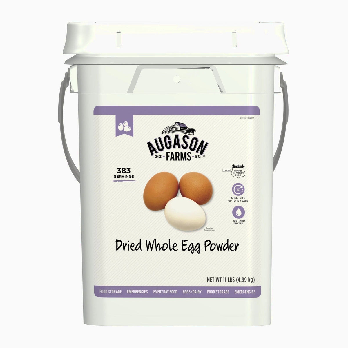Augason Farms Dried Whole Egg Powder, 383 Servings, 11 lbs - Emergency Food Supply