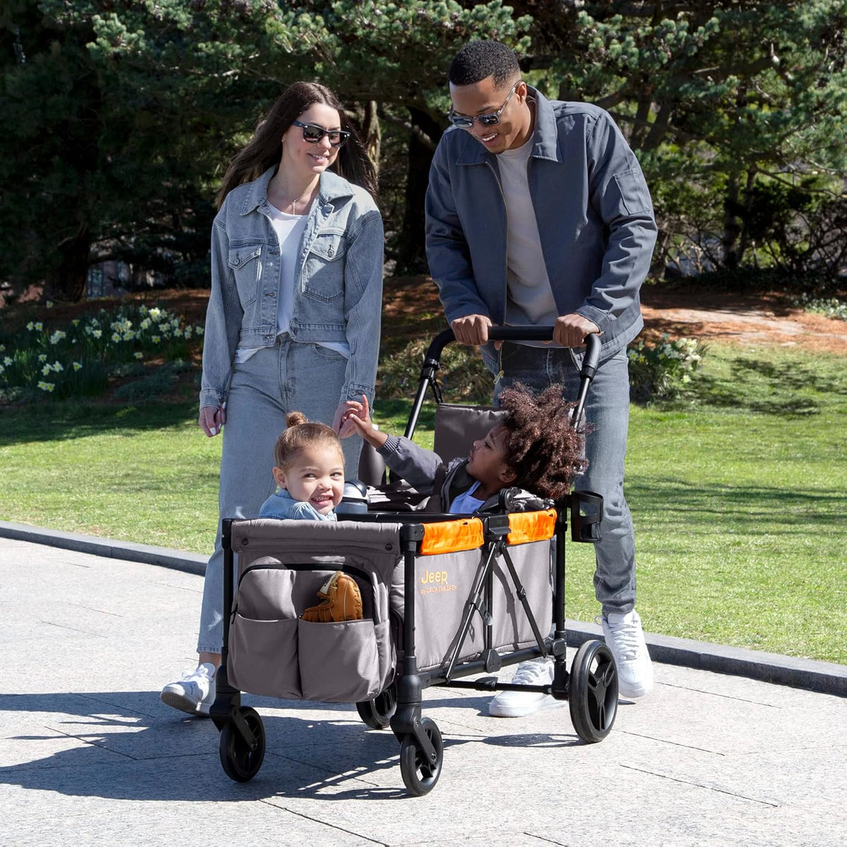 Jeep Sport All-Terrain Stroller Wagon With Canopy And Parent Organizer