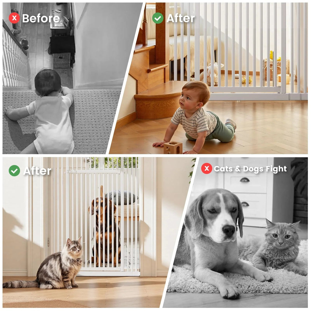 Extra Tall Cat Gate, 27.56-37 in Wide, 51-87 in Adjustable Height