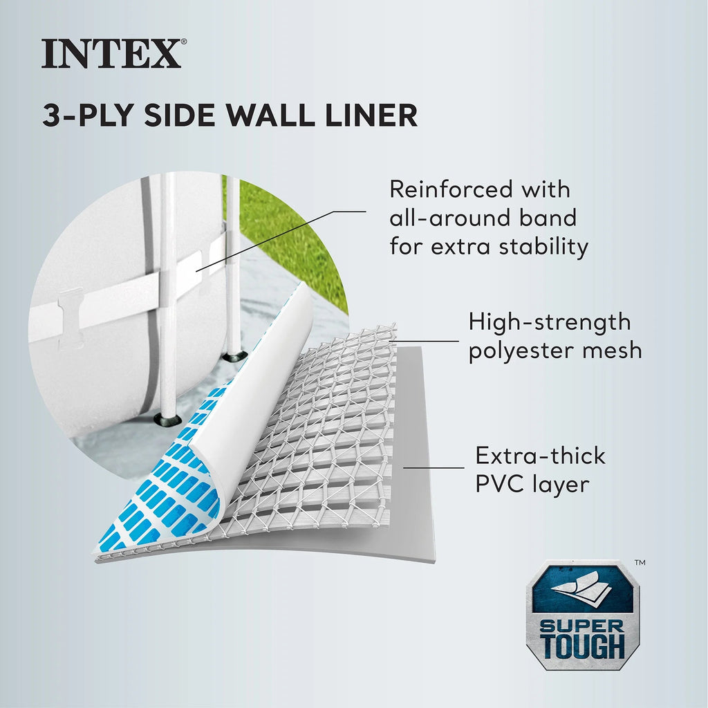 Intex Prism Frame Above Ground Swimming Pool 14ft x 42in With Pump - 26719EH