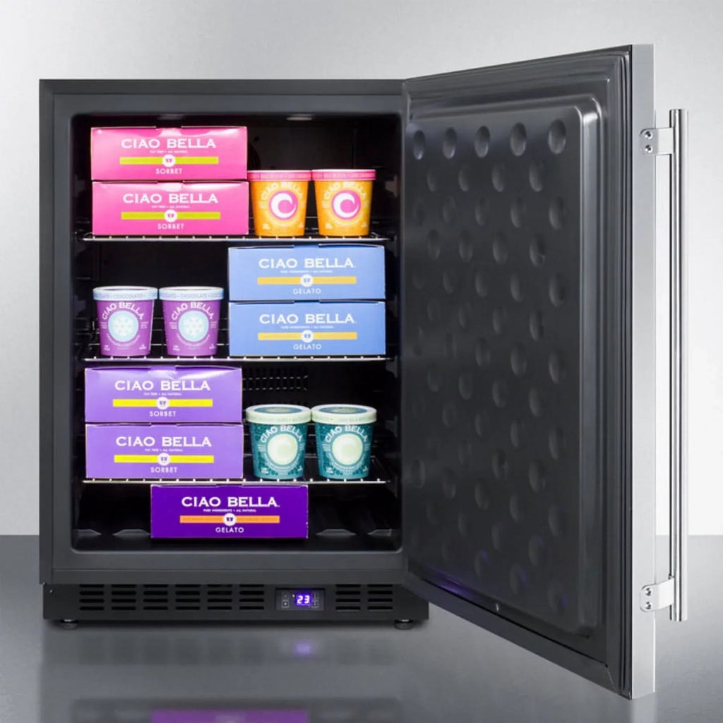 Outdoor All-Freezer, 24 in Wide, Black Cabinet
