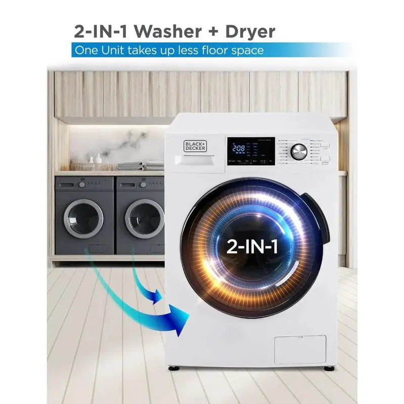 Black+Decker All-In-One Washer-Dryer Combo, 2.7 Cu. Ft., White - BCW27MW