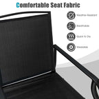 2-Person Double Swing Glider Chair With Glass Table, Steel And Fabric - 77in x 34in x 36in