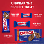 CRUNCH Fun Size Candy Bars, Chocolate Halloween Candy Bulk, 10 oz Bag
