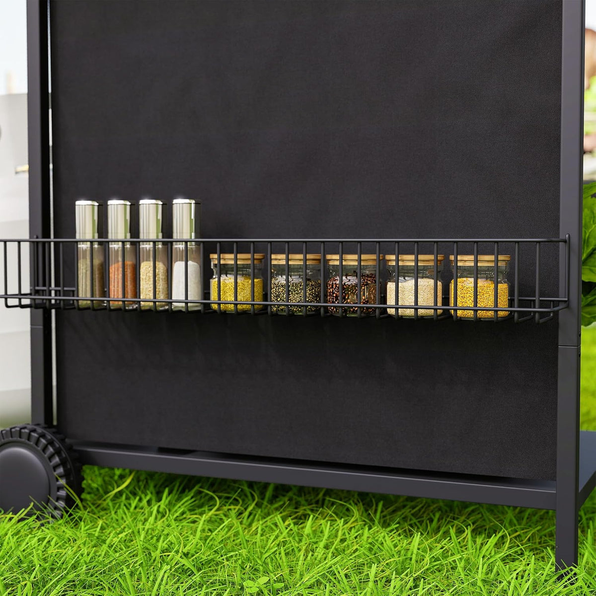 4+1 Burner Propane Gas BBQ Grill With Side Burner, 54 x 121 x 97 cm, Black