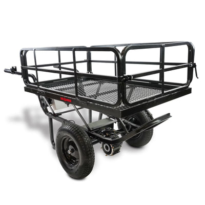 Chore Warrior Electric Wheelbarrow Powered Utility Cart, 350 LBS Capacity, Metal Mesh Deck, 8 Hour Battery Life
