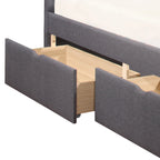 Hillsdale Living Essentials Upholstered Twin Platform Bed With 2 Storage Drawers, Gray