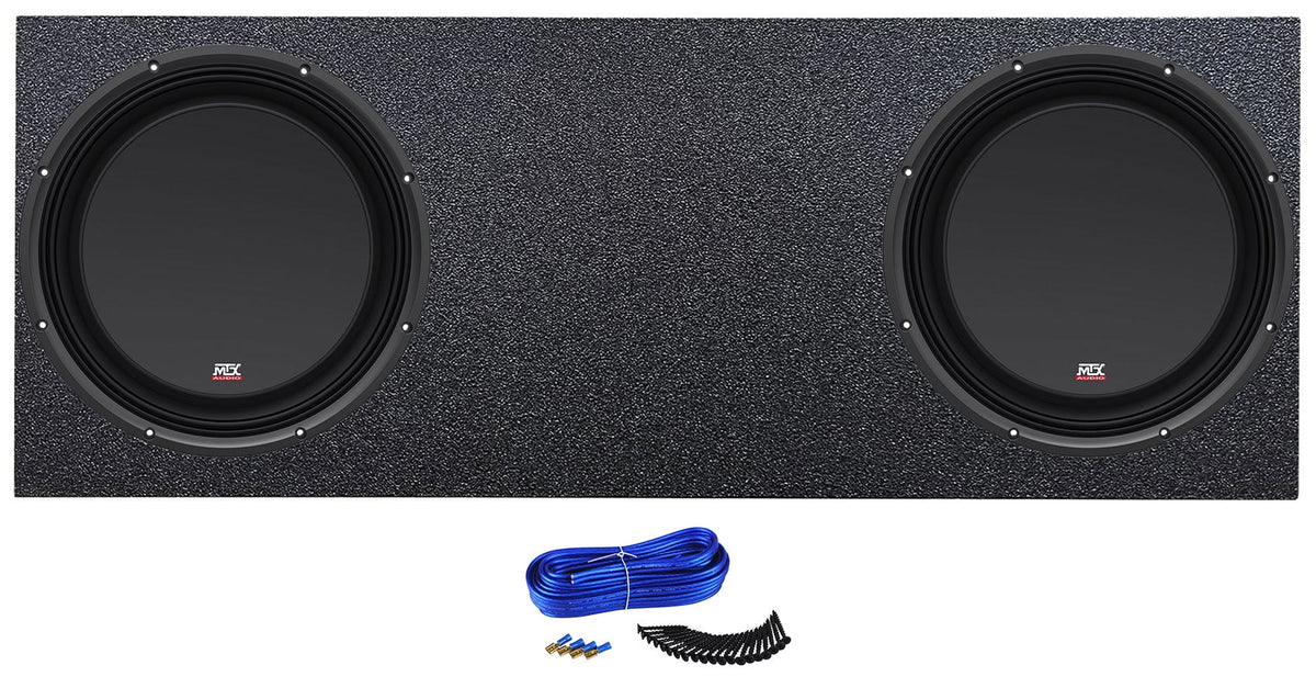 MTX Dual 12 in Subwoofers With Sub Box Enclosure Fits 2022-2023 Toyota Tundra Crew Max