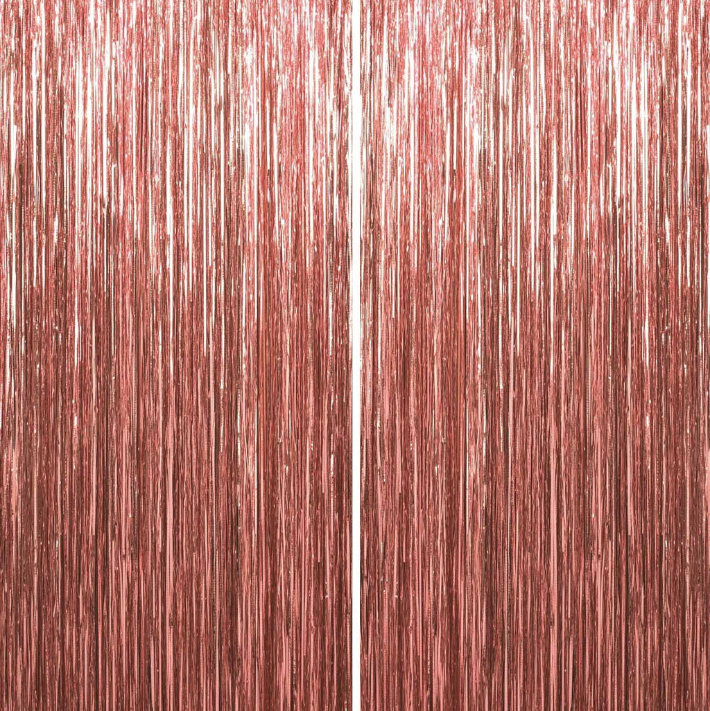 Sm:)e 2-Pack Light Bright Silver Foil Fringe Curtains for Events - Birthday, Wedding, Graduation, Christmas, Baby Shower, various festivals Decor Photo Booth Fun!