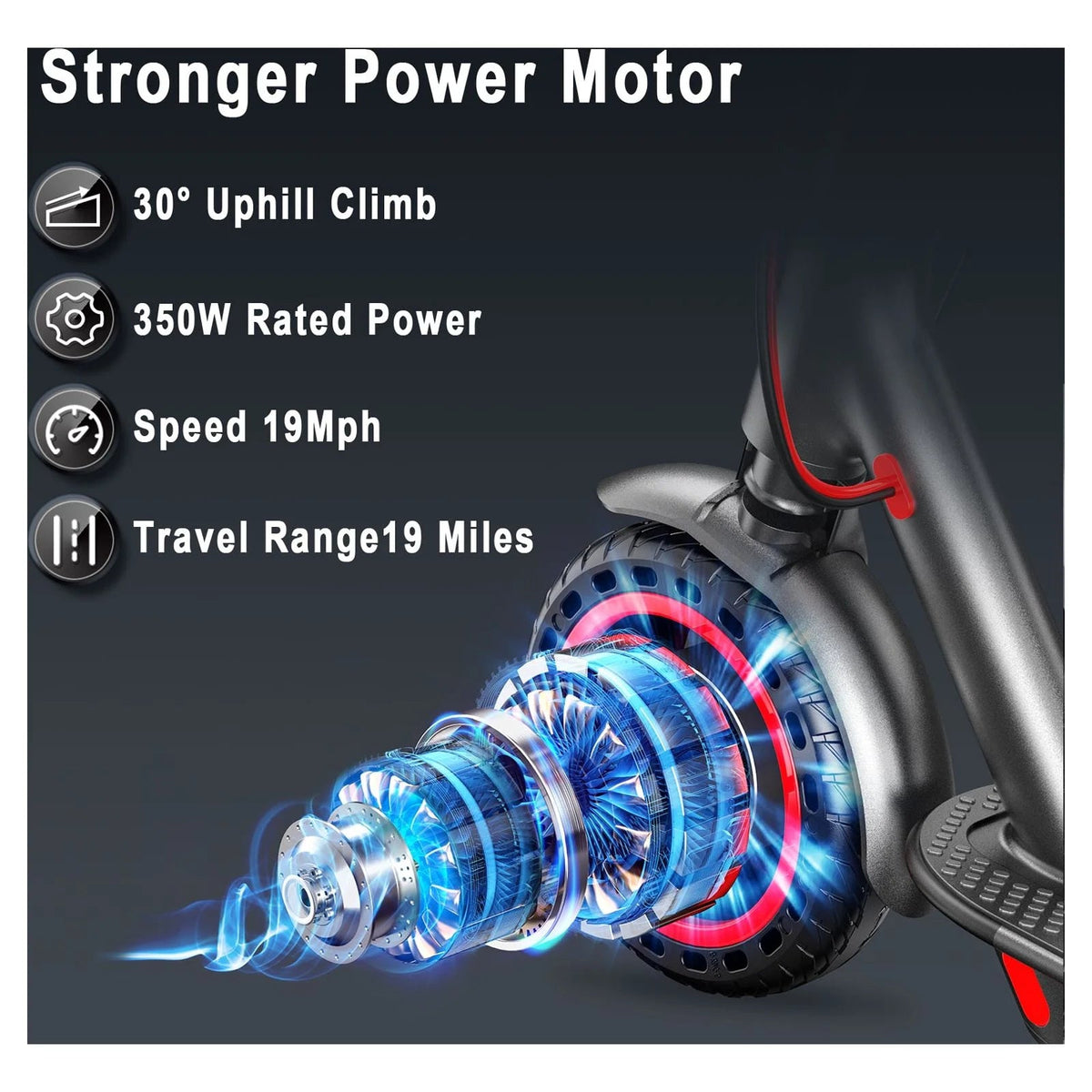 AOVOPRO Foldable Electric Scooter For Adults, 350W, 8.5 inch, 21 Miles Range - ES80