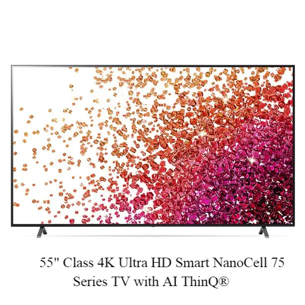 LG 55-Inch NanoCell 75 Series 4K Smart TV - AI ThinQ, Ultra HD, HDR, WebOS Platform