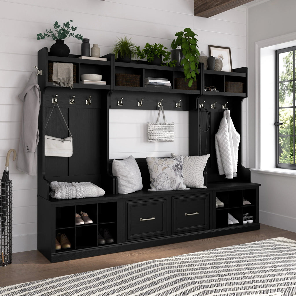 40 Inch Wall Mounted Coat Rack With Shelf and Cubbies