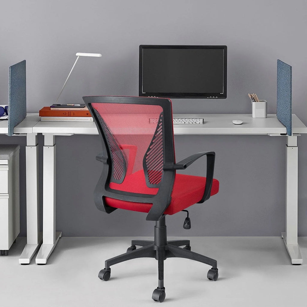 Ergonomic Mesh Mid-Back Office Chair With Adjustable Lumbar Support, 300 lbs Capacity