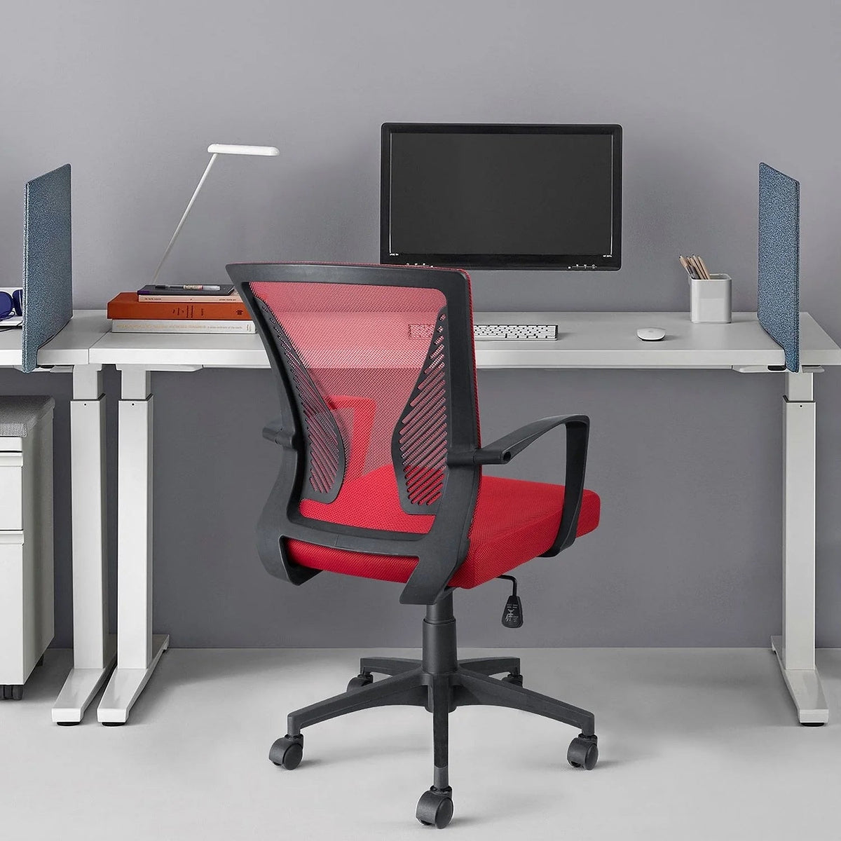 Ergonomic Mesh Mid-Back Office Chair With Adjustable Lumbar Support, 300 lbs Capacity