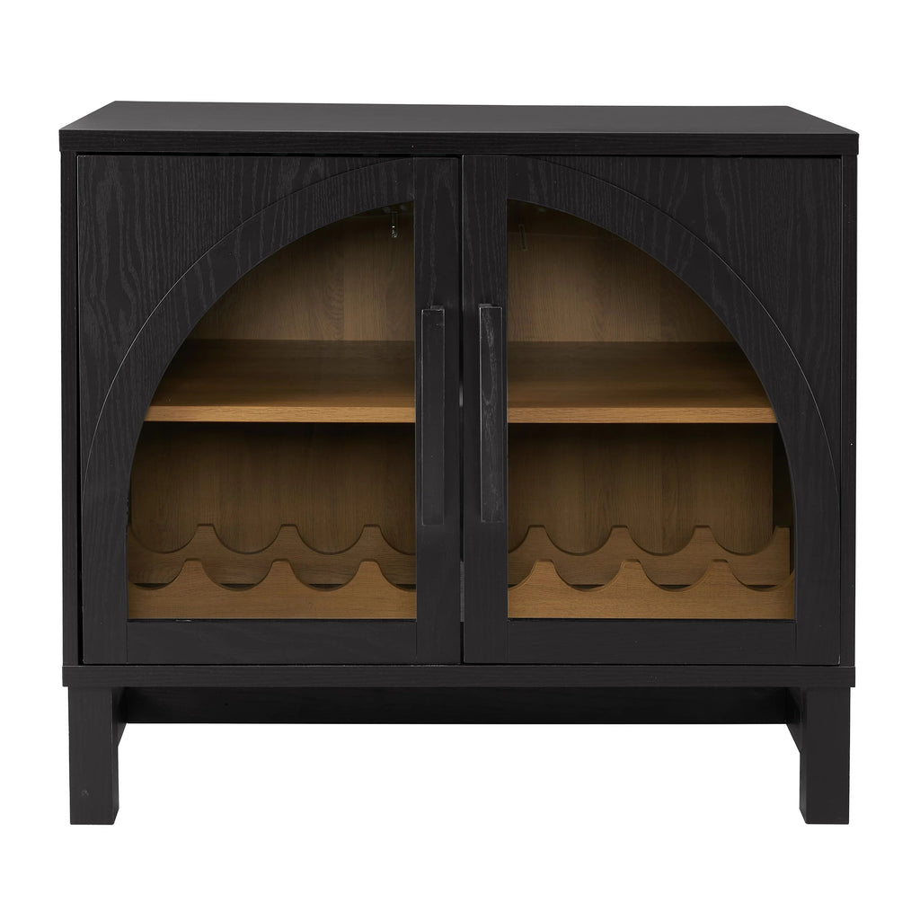 Better Homes & Gardens Juliet Arch Door Kitchen Cabinet, Rich Black, 36 W x 20 D x 32 H - BHS336249972035 / BHS536249972003
