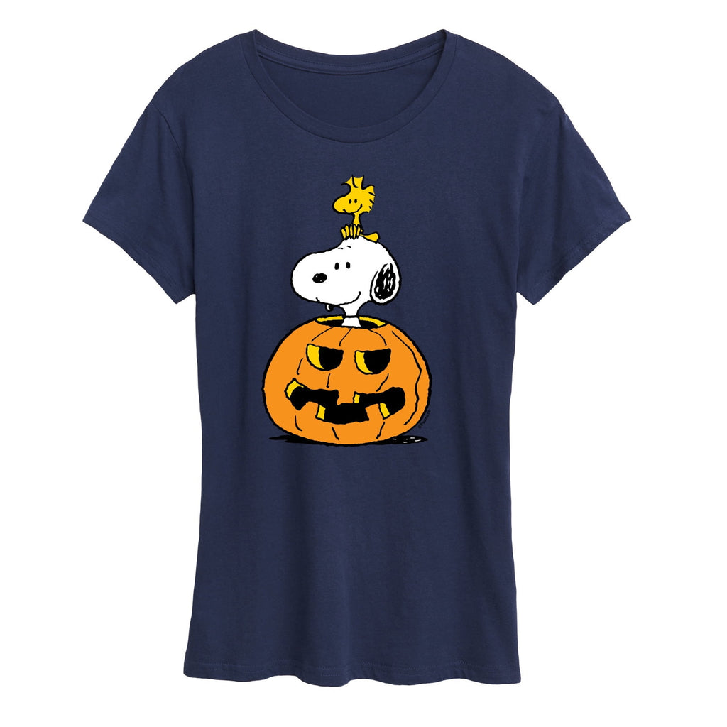 Peanuts - Snoopy Woodstock Pumpkin Women's Short Sleeve Graphic T-Shirt