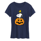 Peanuts - Snoopy Woodstock Pumpkin Women's Short Sleeve Graphic T-Shirt