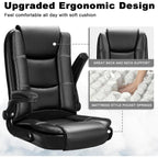 Big And Tall Ergonomic Office Chair, High Back Leather Executive Computer Chair With Padded Flip-Up Arms - 20.87in D x 27.3in W x 47.24in H
