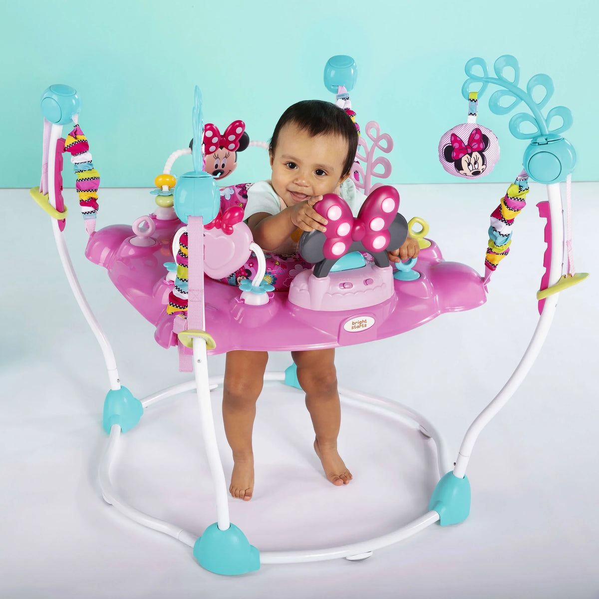 Bright Starts Disney Baby Minnie Mouse PeekABoo Activity Jumper Bouncer With Lights & Music - 10299