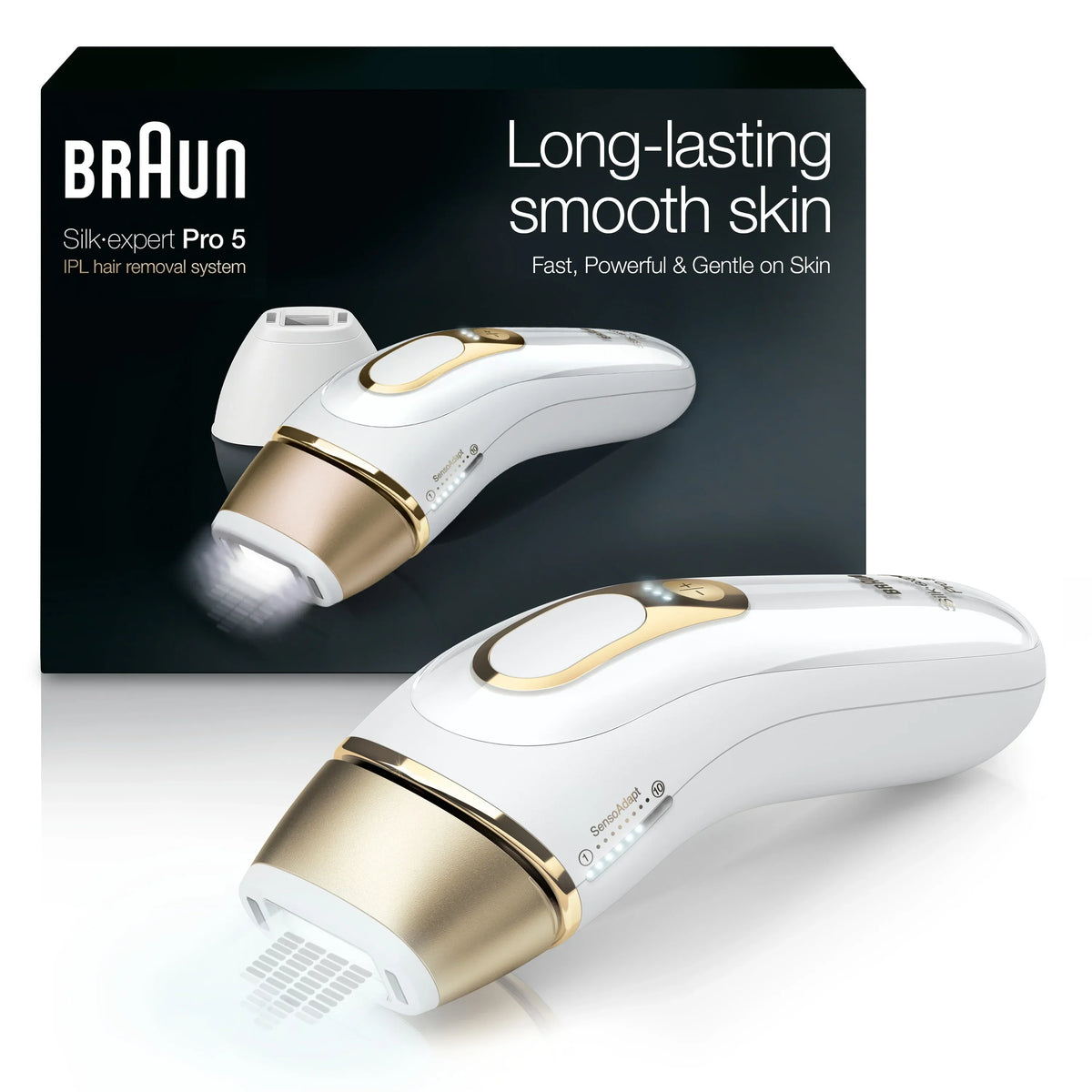 Braun Silk Expert Pro5 IPL Hair Removal Device, White-Gold - PL5147