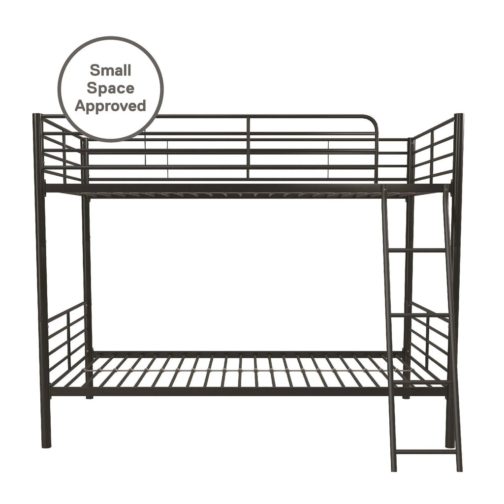 Mainstays Convertible Twin Over Twin Metal Bunk Bed - Black