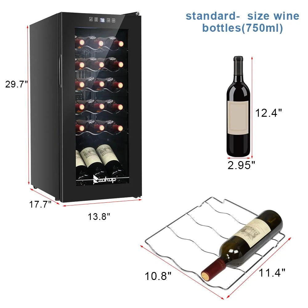 Ktaxon 18 Bottle Compressor Wine Cooler, 1.8 Cu.Ft, 52L - Freestanding