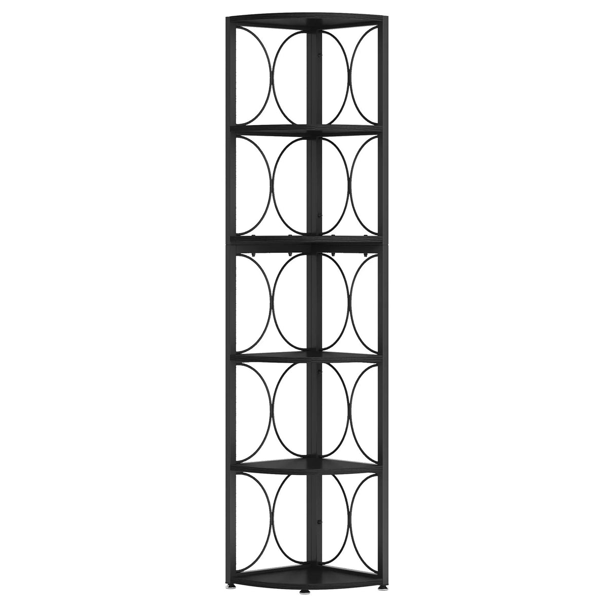67 Inch Tall 6-Tier Freestanding Corner Bookshelf and Storage Shelving Unit