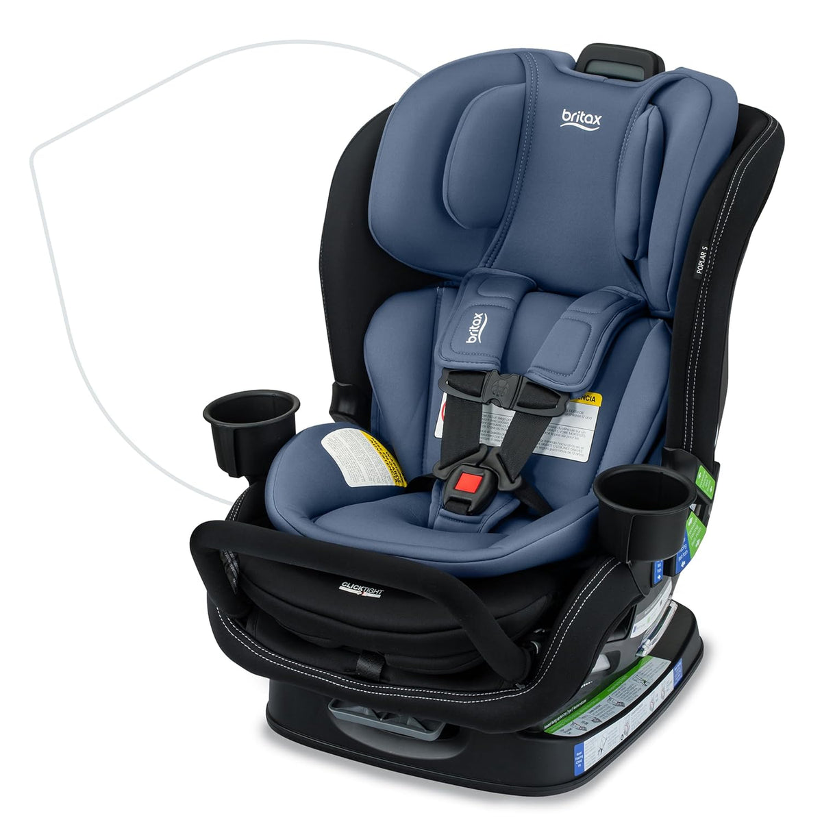 Britax Poplar S 2-in-1 Convertible Car Seat, Arctic Onyx, 17-inch - Poplar S