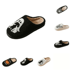 SAWOBUUN Womens Mens Halloween Pumpkin Slippers Cozy Fuzzy Closed Toe House Slippers Fall Harvest Plush Warm Indoor Slippers