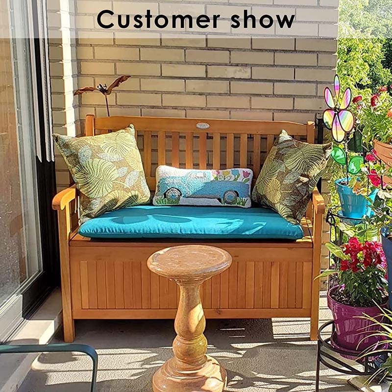 42 in Eucalyptus Patio Storage Bench, 33 Gallon Capacity