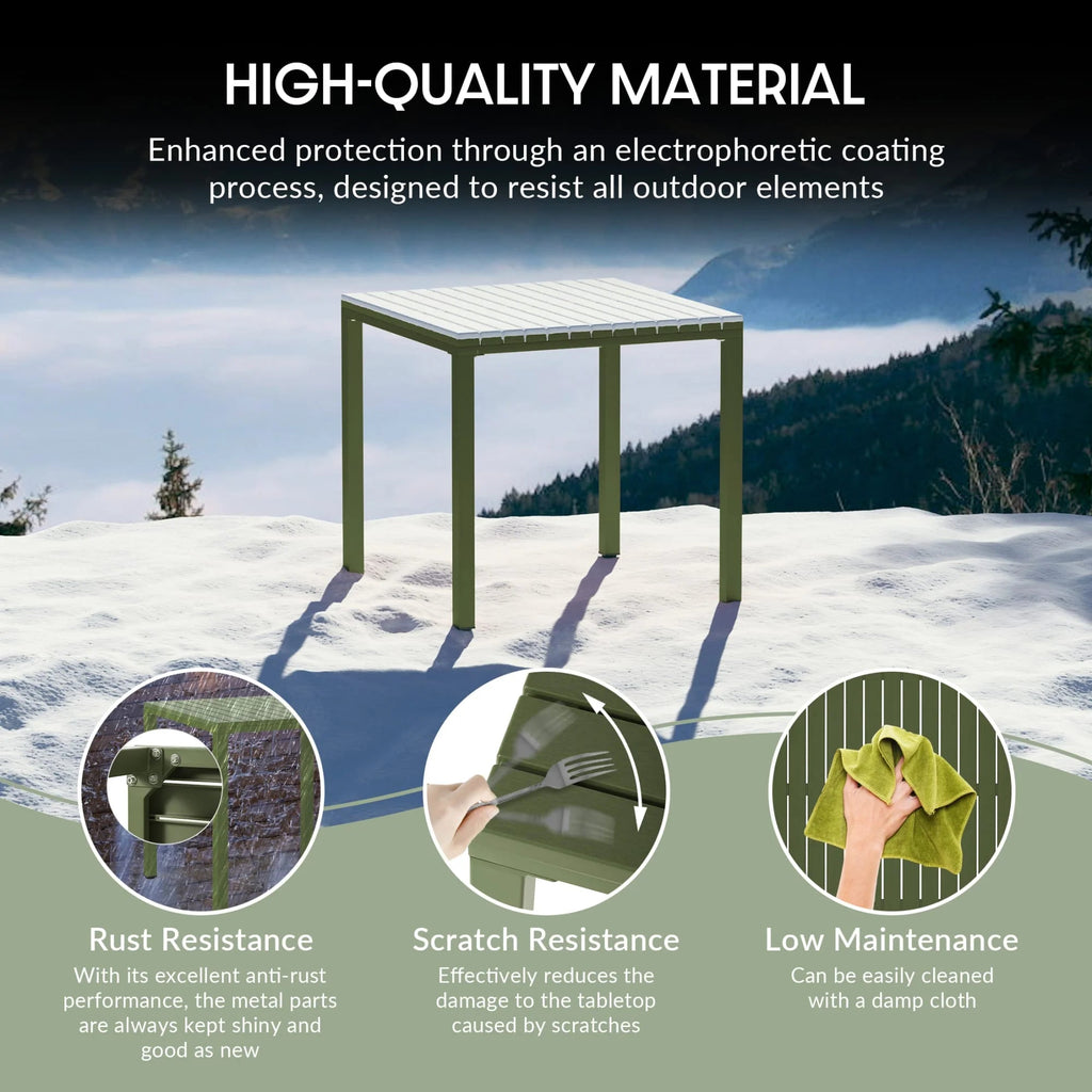 WestinTrends 5-Piece Outdoor Patio Dining Set, Olive Green - Playa