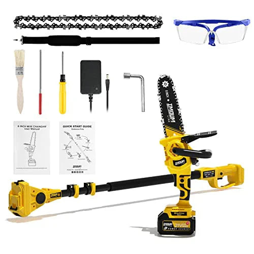 IMOUMLIVE 2-in-1 Brushless Cordless Pole Saw And 8 Inch Mini Chainsaw - 8 Inch