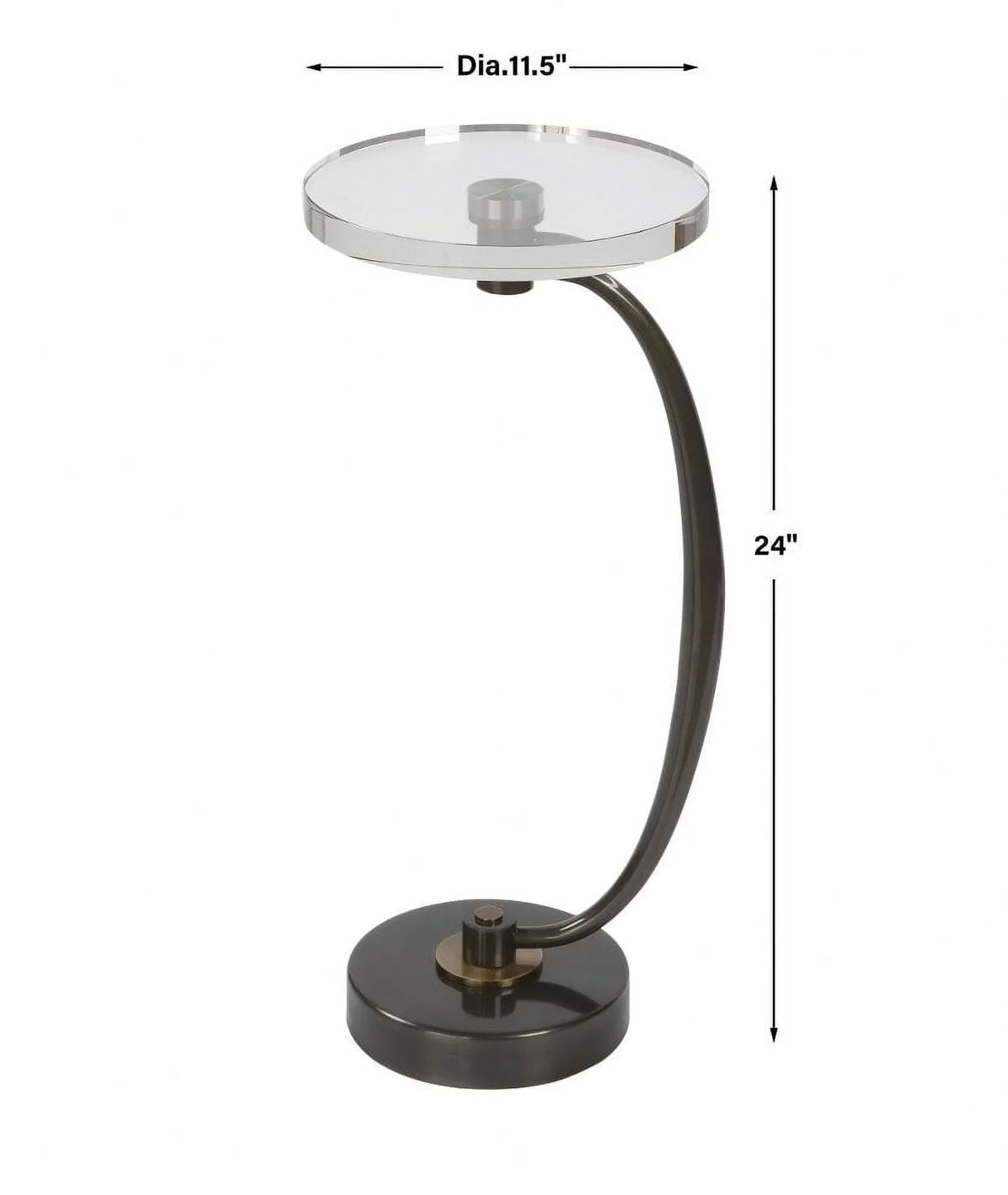 Bailey Street Home Drink Table 26.5 inch Polished Nickel Plated/Crystal Finish - 208-Bel-4541995