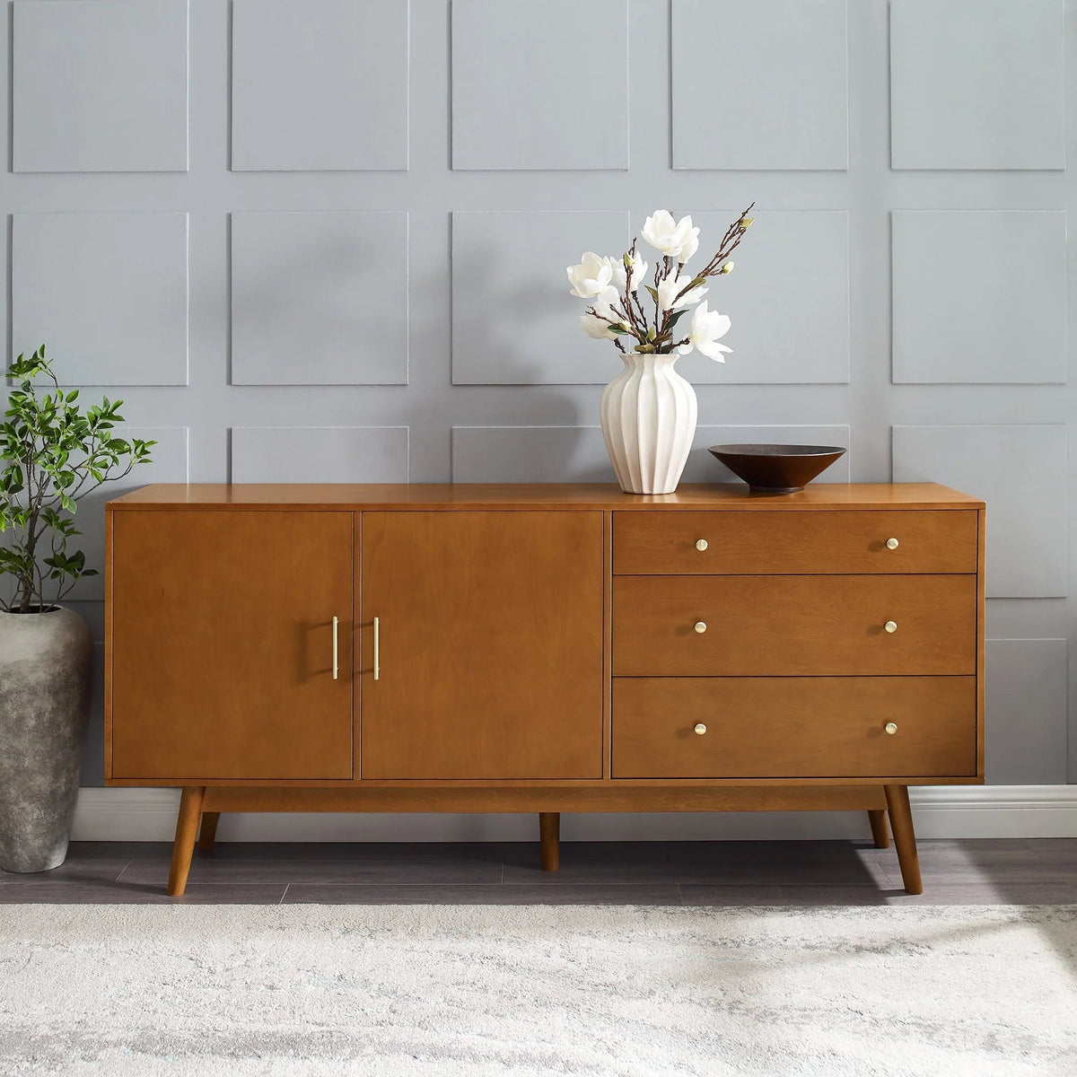 Manor Park 3-Drawer 2-Door Acorn Sideboard - Vincent