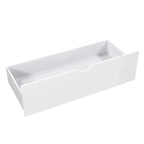 White Twin Size L-Shaped Platform Bed With Trundle And 2 Drawers