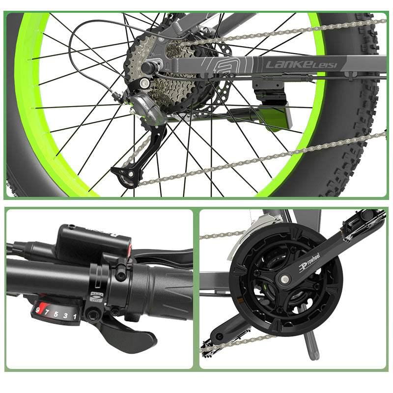 Folding Electric Mountain Bike, 1000W, 26-Inch Fat Tires, 17.5Ah - XT750 Plus