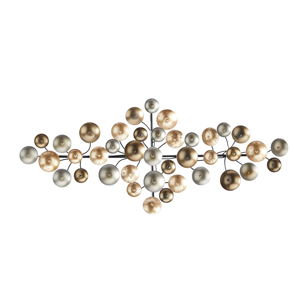 Gold Metal Plate Wall Decor With Textured Pattern - 38.5in L x 1.8in W x 16.5in H