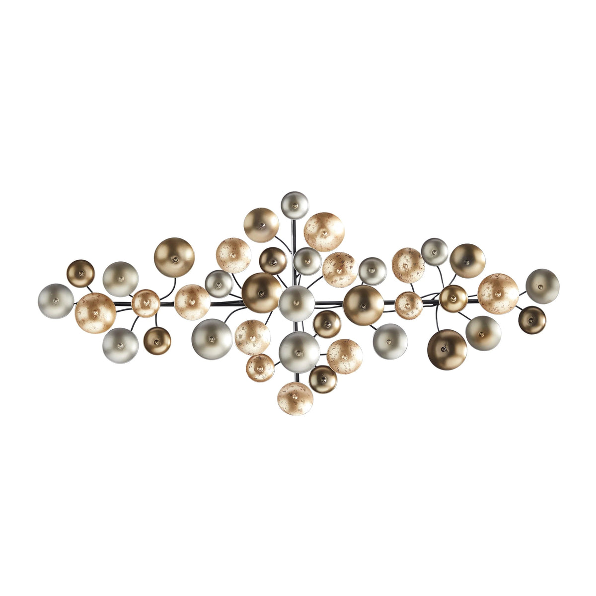 Gold Metal Plate Wall Decor With Textured Pattern - 38.5in L x 1.8in W x 16.5in H