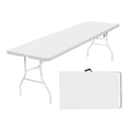 8 Foot Bi-Fold Outdoor Folding Table, White