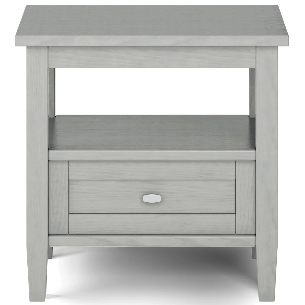 Solid Wood Rectangle End Table With Drawer And Shelf, 18.1in D x 20in W x 19.5in H - Norfolk